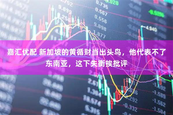 嘉汇优配 新加坡的黄循财当出头鸟，他代表不了东南亚，这下失衡挨批评